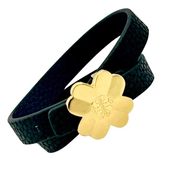 St. Patrick’s Day Shamrock Shawn Gold Clover Leather Wrap Bracelet - Picture 4 of 5